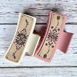 Geometrische Blume Burst Claw Haarspangen svg für Laser (nur DIGITALE Datei) Getestet für 3,5 Zoll & 5 Zoll Klauenclips