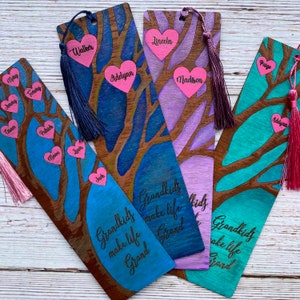 Bookmarks for 1 - 10 grandchildren: "Grandkids Make Life Grand" for laser svg (digital file only) Glowforge tested