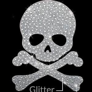 Skull Decal Rhinestone Stickers - Waterproof Bling Decor for Motorcycle Helmet Car Window Wall