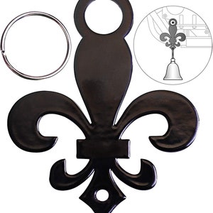 Fleur-de-lis Motorcycle Bell Hanger | Custom Mounting Bracket to Attach Gremlin, Guardian, Harley Ride Bells | Biker Accessories Gift
