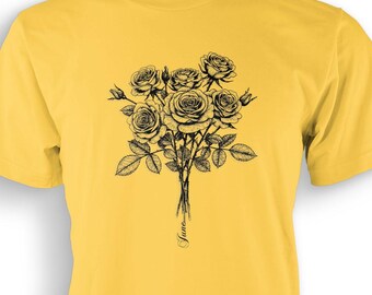 June Birth Month Flower Shirt June Rose T-shirt Flower Month V2 Unisex Adult Tee Birthday Gift for Her Gift for Him Made To Order With Love