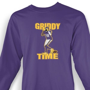 Camiseta de manga larga para jóvenes Jefferson Griddy Time / Minnesota / Justin / Hecha a pedido con cariño
