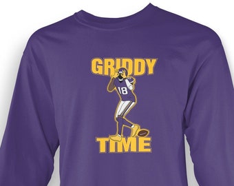 Jefferson Griddy Time Youth Long Sleeve T-shirt | Minnesota | Justin | Made To Order With Love
