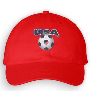 USA Hat USA Soccer Dad Hat Cap Football Gift for Him Gift for Her Birthday Gift Made To Order With Love