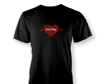 Custom Heart Wave My Valentine Personalized Adult T-shirt (Black) | Made To Order With Love