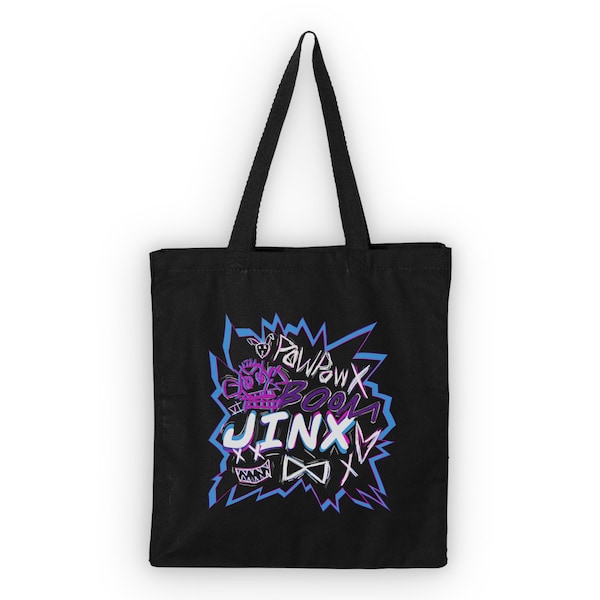 Jinx Tote Bag (Black Design) | Arcane | League of Legends | Made To Order With Love
