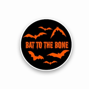Fledermaus To The Bone (Schwarzes Design) | Laminierter Aufkleber | Halloween | Spooky Season | Süßes oder Saures | Auf Bestellung mit Liebe