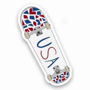 Laminierter Aufkleber aus USA, Skateboard Mit Liebe auf Bestellung