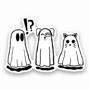 Halloween Aufkleber Spooky Saison Aufkleber Spooky Saison Geister Laminierter Aufkleber Süßes oder Saures | Mit Liebe auf Bestellung