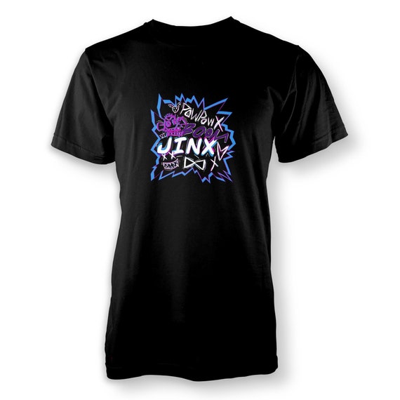 Jinx Adult T-shirt (Black) | Arcane | League of Legends | Made To Order  With Love