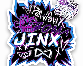 Jinx sticker gelamineerd laptop fles vinyl sticker anime fan op bestelling gemaakt met liefde | YOD-ontwerpen