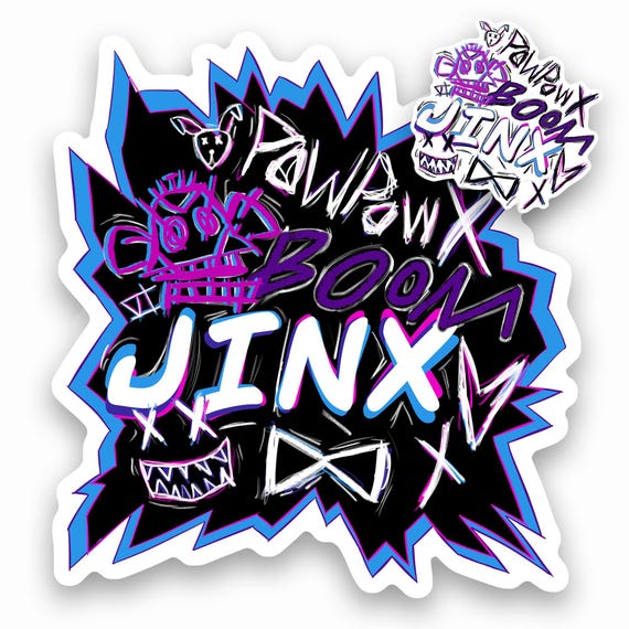 Jinx Sticker Laminated Laptop Bottle Vinyl Decal Anime Fan Made to