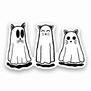 Spooky Season Katzen | Laminierter Aufkleber | Halloween | Süßes oder Saures | Auf Bestellung mit Liebe