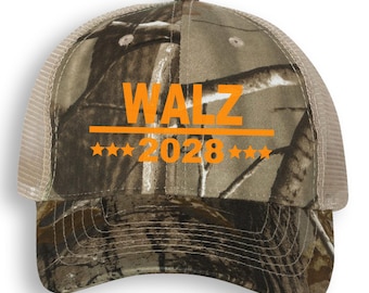 Walz Hat Walz 2028 Camo Mesh Back Cap Tim Walz Hat Gift for Him