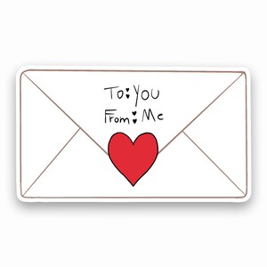 Carta de amor personalizada de San Valentín Pegatina laminada personalizada / Hecho a pedido con amor