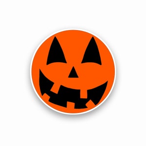 Kürbislaterne (Orange Design) | Laminierter Aufkleber | Halloween | Spooky Season | Kürbis Gesicht | Süßes oder Saures | Auf Bestellung mit Liebe