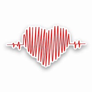 Pegatina laminada Heart Wave My Valentine / Hecho a pedido con amor