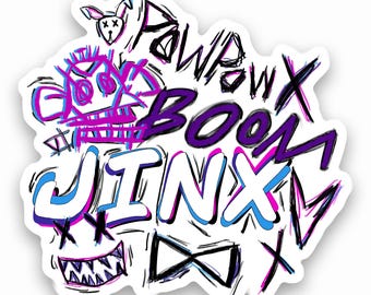 Jinx Sticker Laminated Laptop Bottle Vinyl Decal Anime Fan Made to