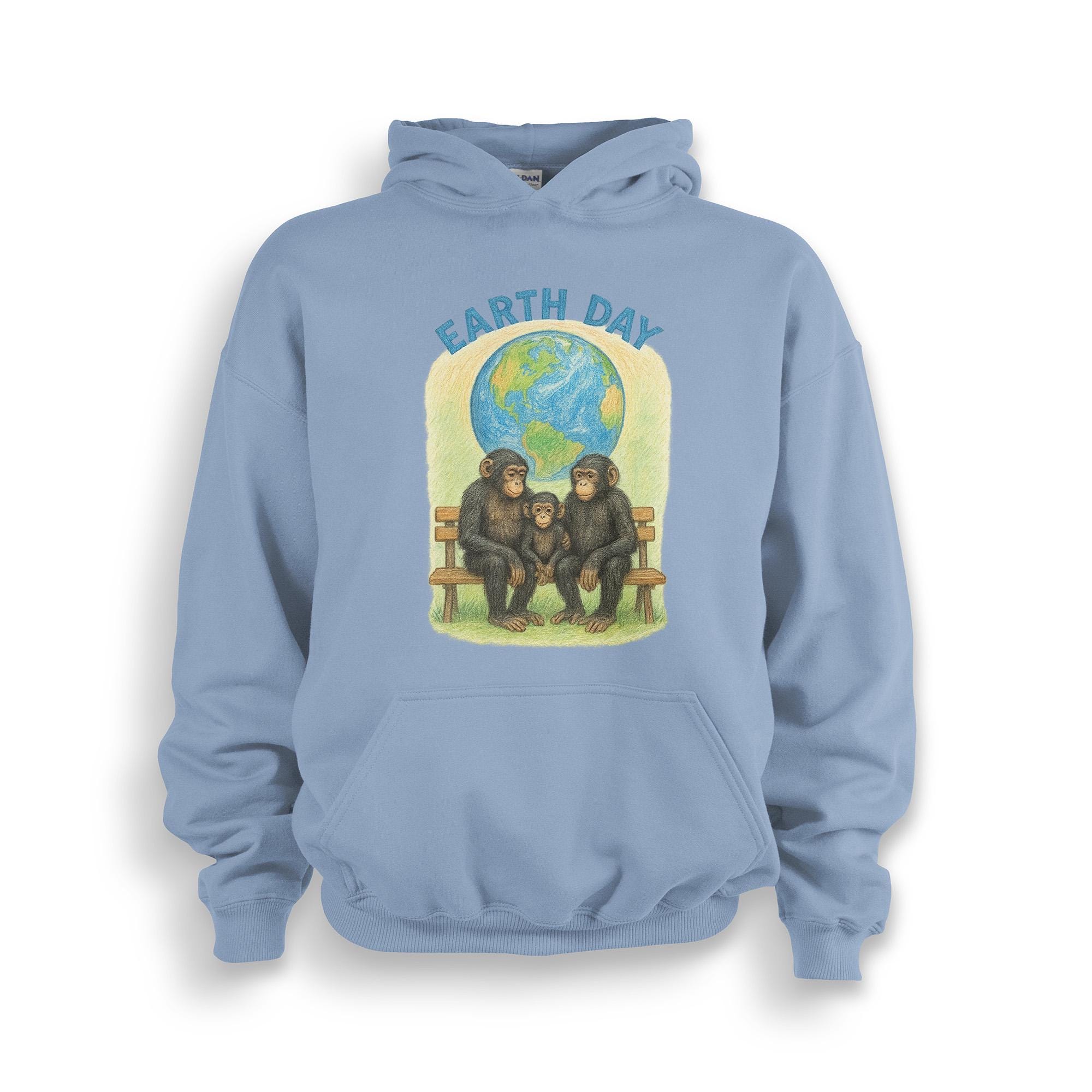 Earth Day Hoodie Kids Youth Sweatshirt Hoodie Bonobo Made to Order