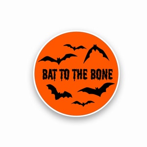 Fledermaus To The Bone (Orange Design) | Laminierter Aufkleber | Halloween | Spooky Season | Süßes oder Saures | Auf Bestellung mit Liebe