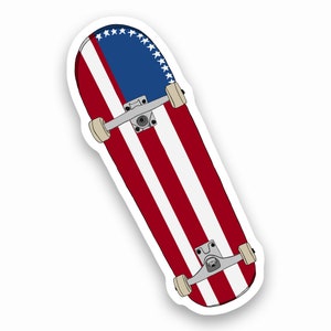 USA Skateboard Laminierter Aufkleber | Auf Bestellung mit Liebe