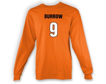 Burrow Shirt Adult Long Sleeve T-shirt Cincinnati Joe Fan Made to Order with Love