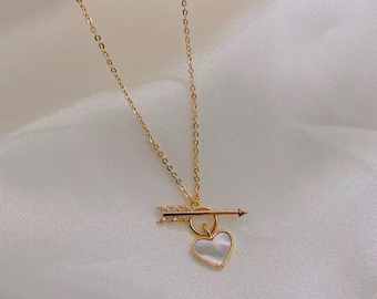 Gold engagement/wedding/Valentines day necklace, heart jewelry, heart jewellery, love Jewelry, love gift, wedding necklace, gift for her
