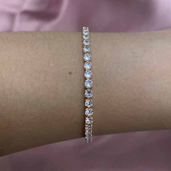 Rose gold, rose gold slider bracelet, engagement/wedding/Valentines day bracelet, gift for her, party bracelet rose gold jewellery bracelet