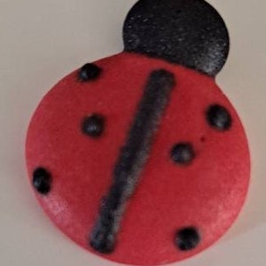 Royal icing sugar, ladybug cupcake, cake, cookie decorations, toppers, layons 10 pieces