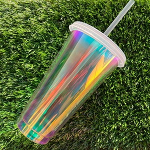 24oz Blank Holographic Tumbler Reusable Plastic Cup