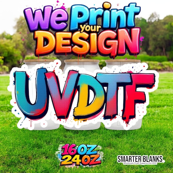Custom UVDTF Transfer Printing Service: DIY Crafts, Permanent Waterproof Decals
