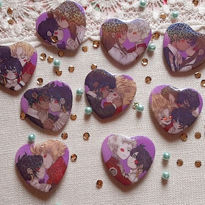 Love and Peace - Couples Button Pins