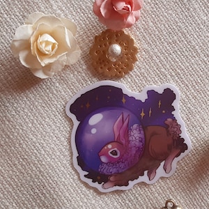 Space Bunny Hot Foil Stamped Stickers