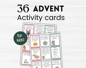 Christmas Activity Cards - Advent Activity Cards- Kids Advent | Holiday Christmas Countdown | Advent Cards | Printable | Instant Download