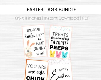 Printable Easter Basket Tags- Easter basket tag printable- Printable Easter Treat Tags- Printable Happy Easter Tags- Easter Treat Tags