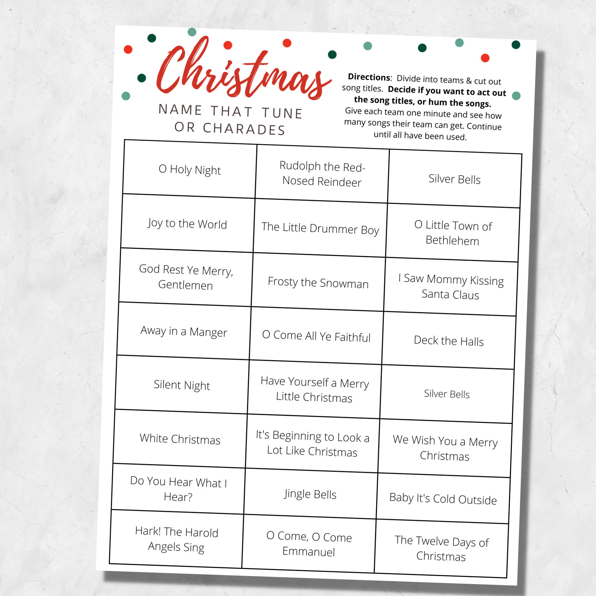 Printable Christmas Party Games- Games for Families, Groups, Office ...