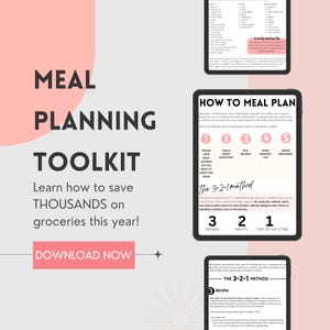 How to Meal Plan ebook | Meal Planning Toolkit | Save Money on Groceries | Budget Shopping