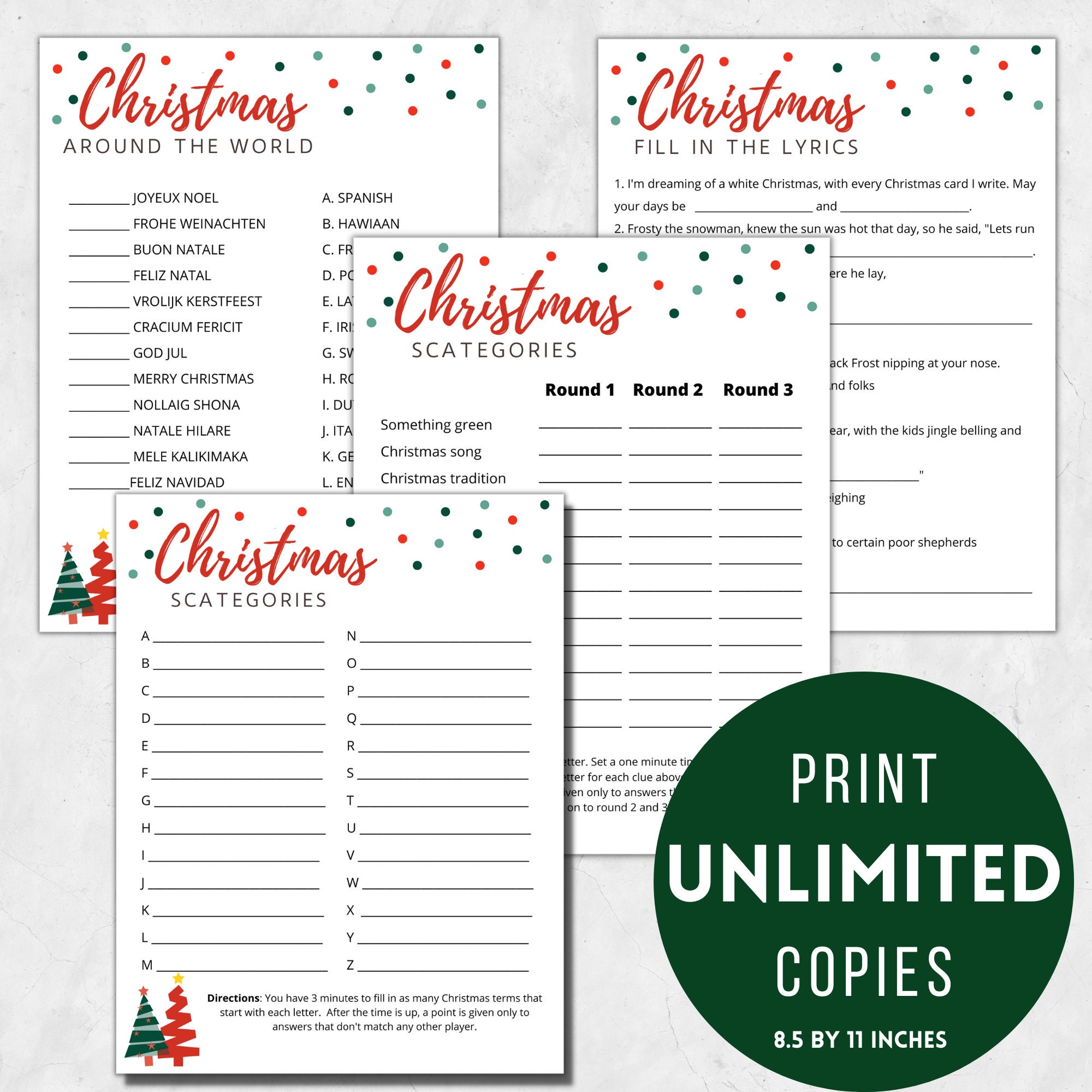 Printable Christmas Party Games- Games for Families, Groups, Office ...