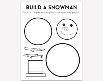 Build a Snowman Craft- Winter coloring page- Winter craft