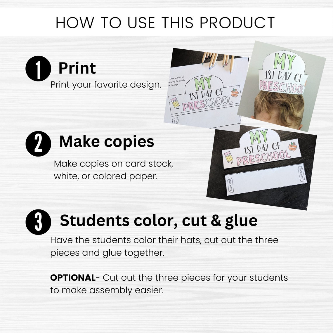 First Day of School Crowns Printable PDF - Etsy