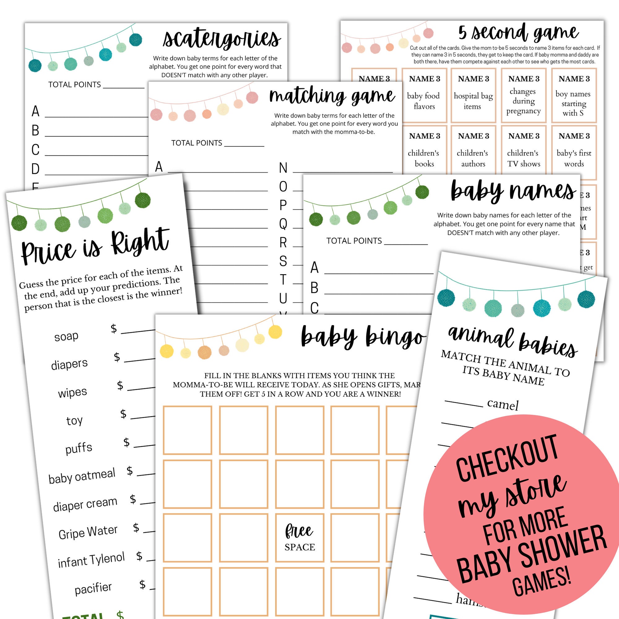 Baby Shower Find the Guest Game Minimalist Baby Shower Game Etsy