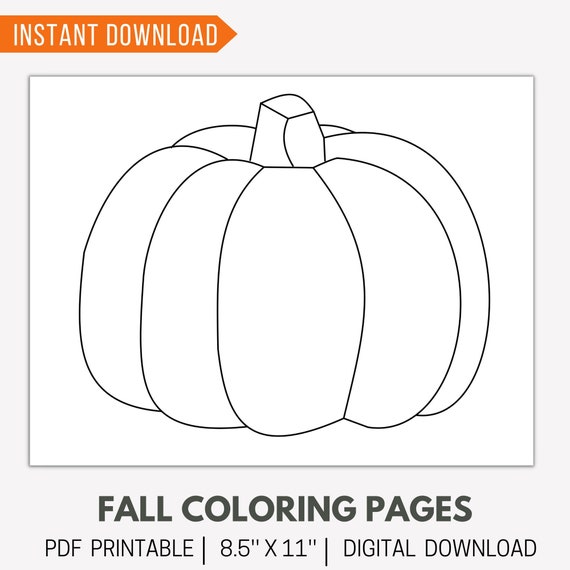 Pumpkin Coloring Pages Fall Coloring Pages Pumpkin - Etsy