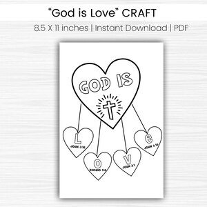 God is Love Craft, Valentine Craft, Valentine Activity for Kids ...