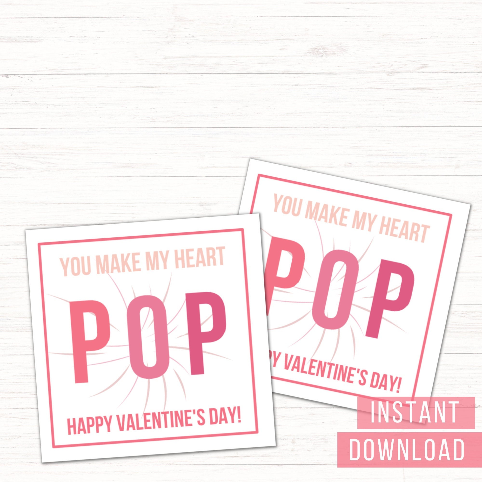 Printable Pop Valentine's Day Cards Printable Valentine Cards Printable ...