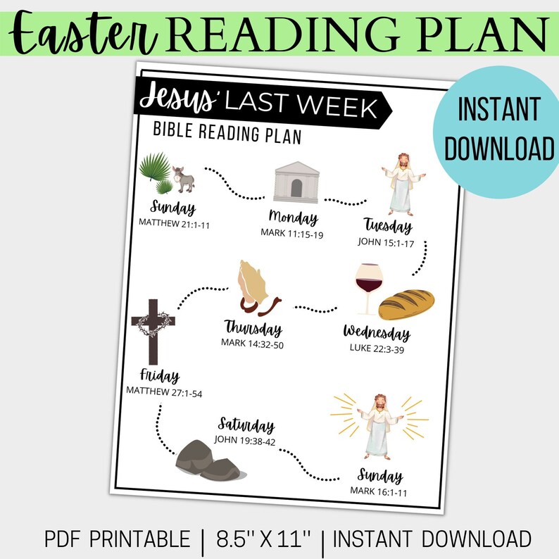 Holy week for kids holy week printable easter story bible reading