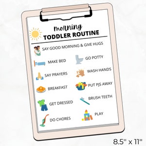 Printable Daily Routine for Kids- TODDLER Routine Charts- Morning ...