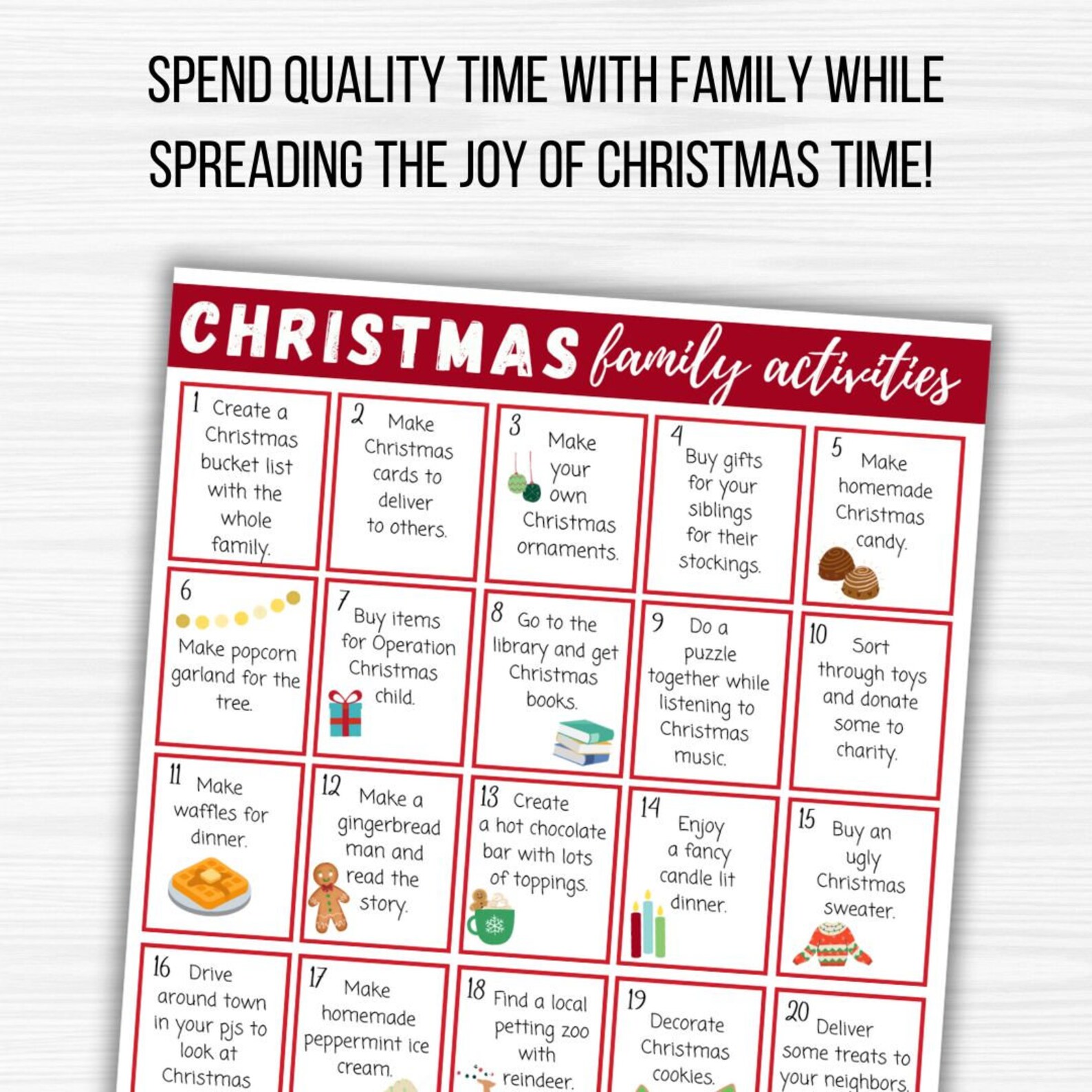 Printable Advent Calendar Kids Advent Calendar Christmas Countdown