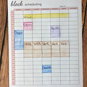 Printable Time Blocking Schedule Weekly Time Block Planner Time ...