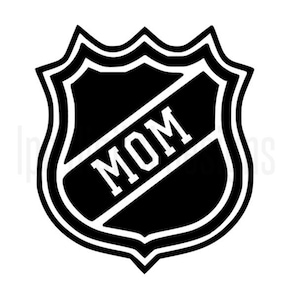 Mom Hockey Shield SVG file, Cricut cutting, Silhouette Cameo, Design Space, Graphic, Illustration, Happy Birthday Shirt, Adult, Parent Match