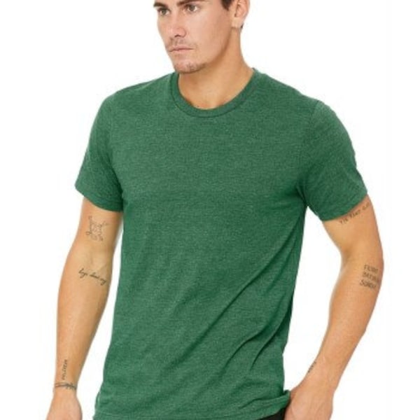 Bella Canvas 3001cvc Heather Grass Green Unisex Jersey T-Shirt